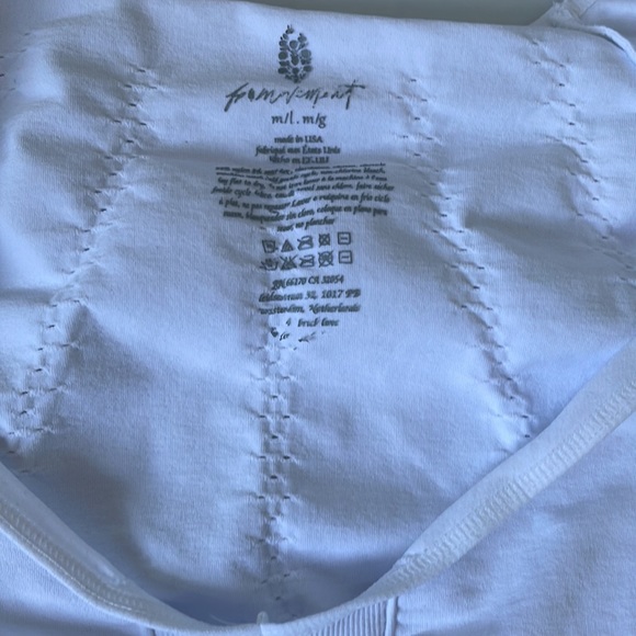 Free People Good Karma Crop Long Sleeve Layer Top In White Size-M/L NWOT - Picture 10 of 16